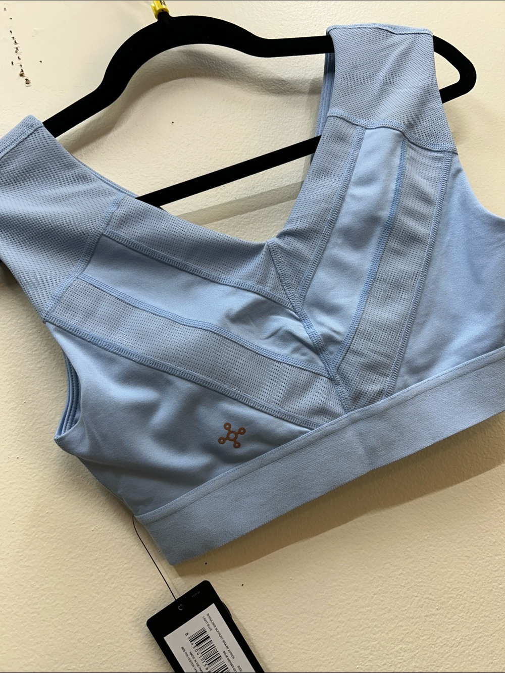 Tommie Copper Light Blue Front-Zip Support Bra with Wide Comfort Straps - Picture 6 of 8